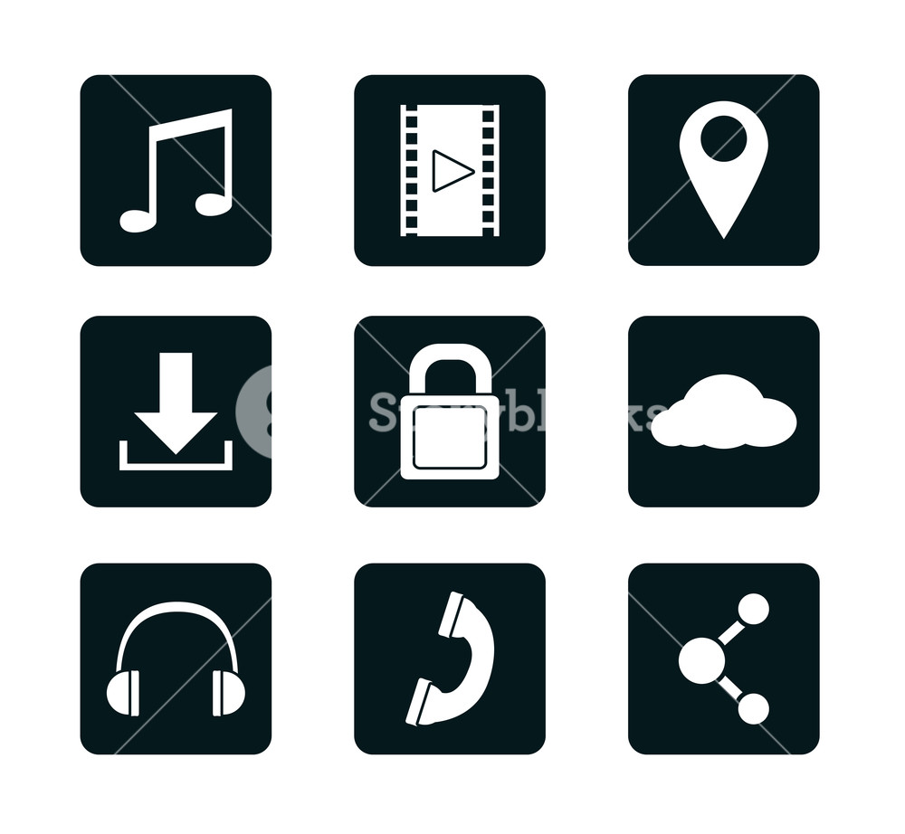 1000x922 Set Of Social Media Icons Vector Illustration Graphic Design