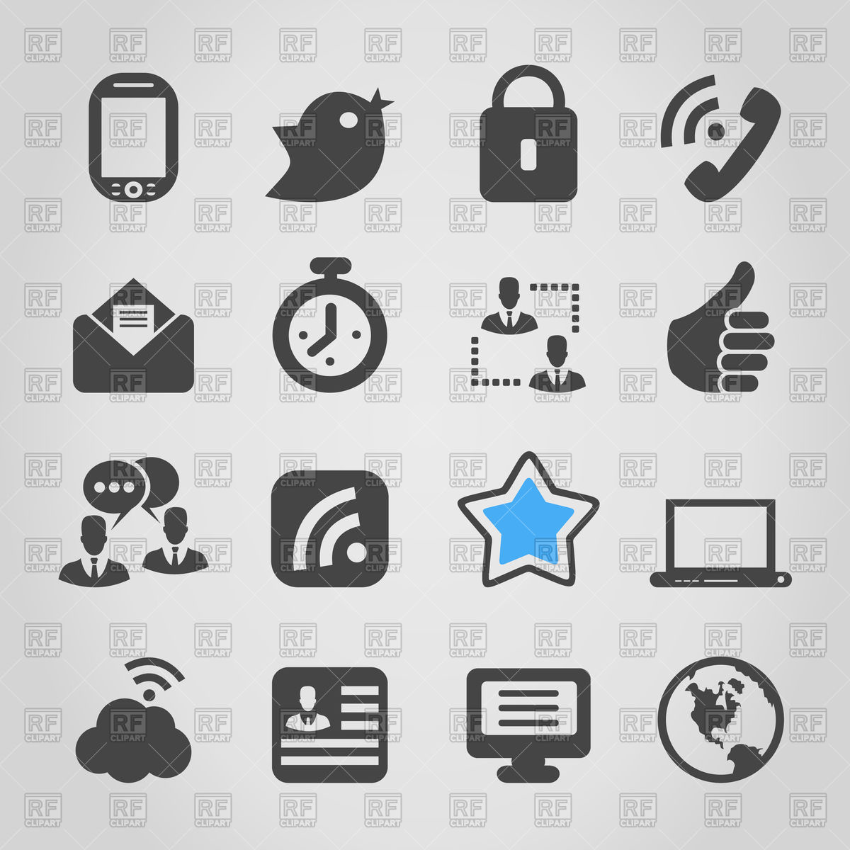1200x1200 Set Of Social Media Icons Vector Image Of Signs, Symbols, Maps