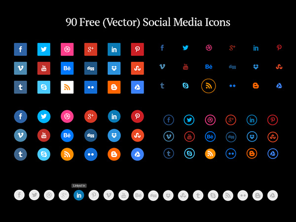 600x450 Absolutely Free Social Media Icons Sets
