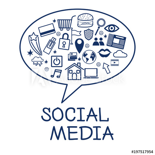 500x500 Social Media Symbols Vector Illustration Graphic Design