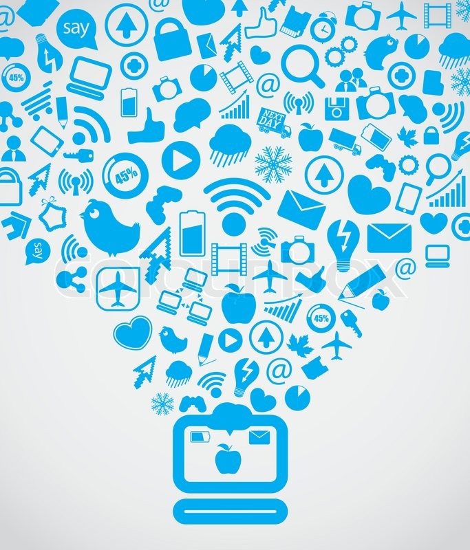 683x800 Modern Social Media Content Going Down Stock Vector Colourbox