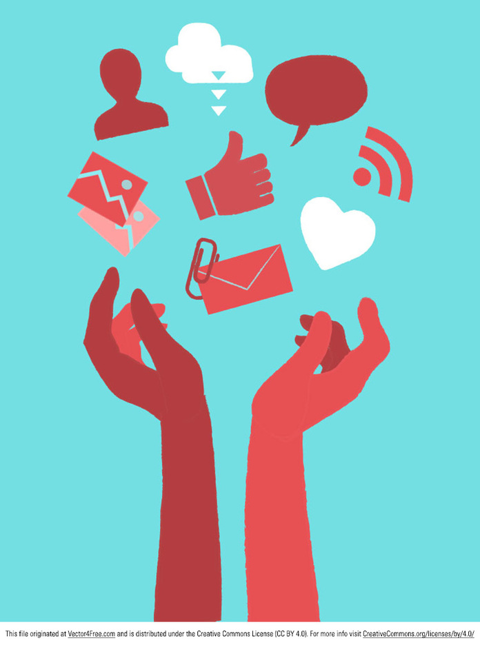 696x936 Social Media Share Vector Graphic