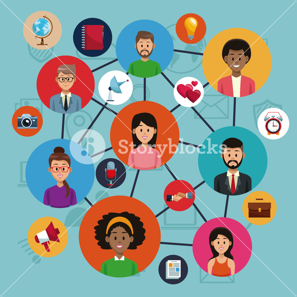 1000x1000 Social Media And Networking Vector Illustration Graphic Design