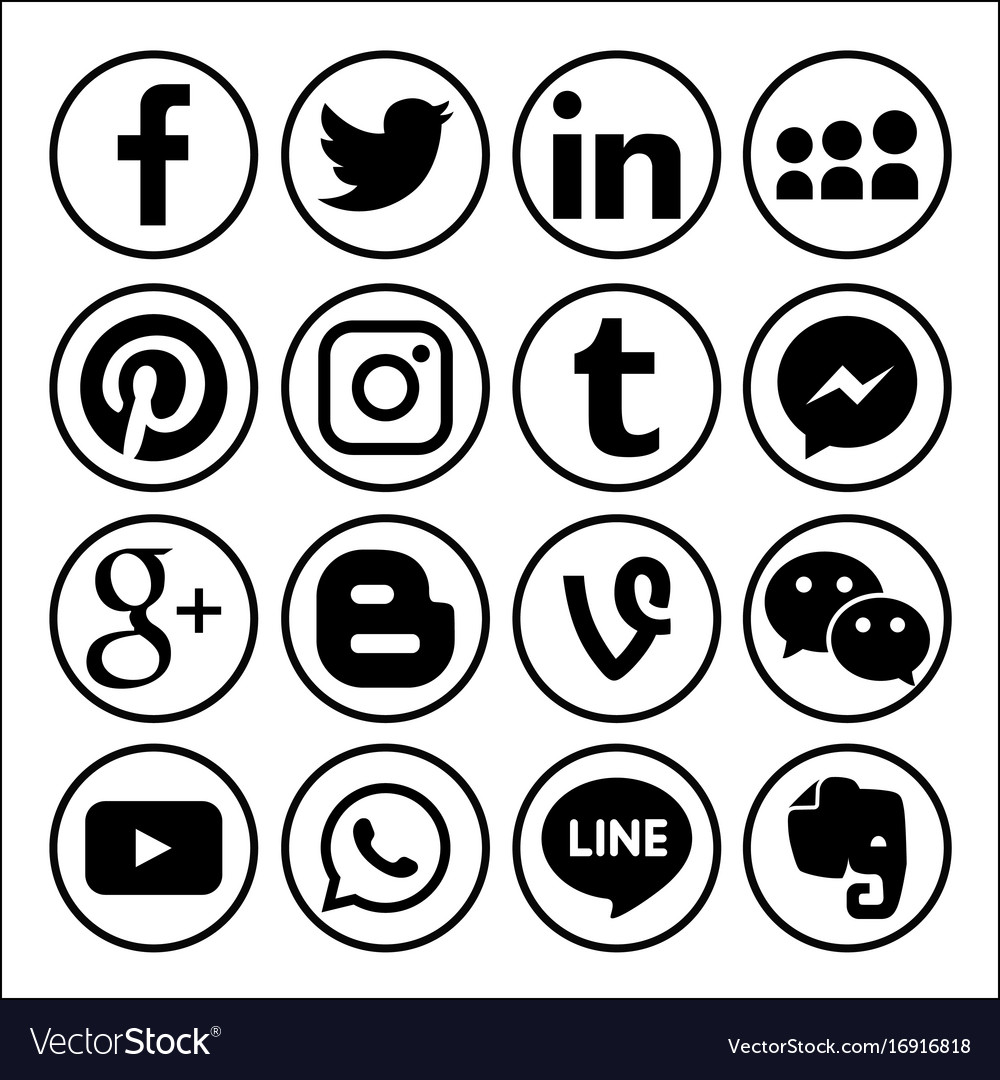 1000x1080 Social Media Icon Vectors