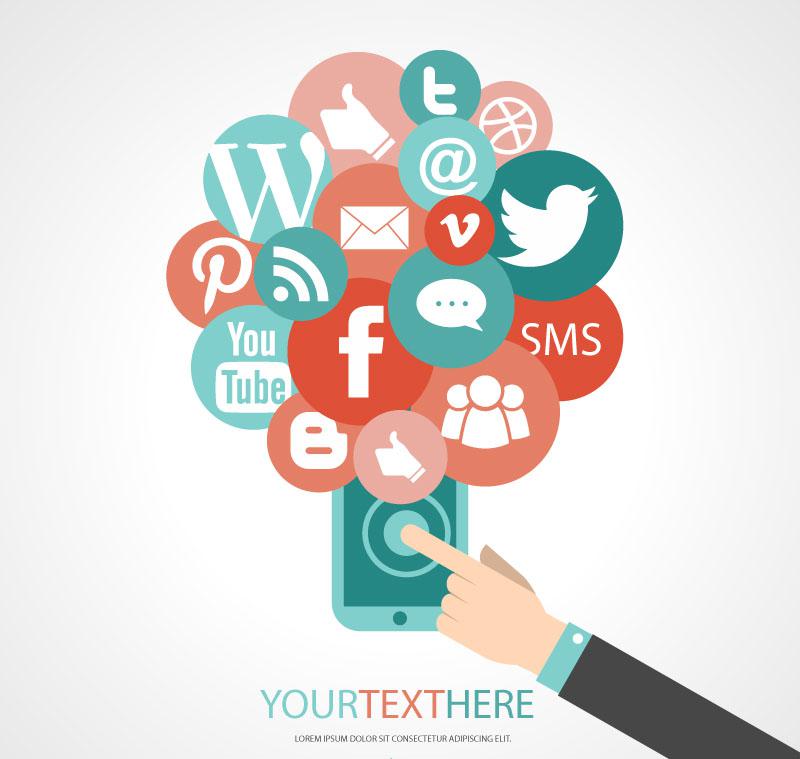 800x759 Digital Social Media Background Vector