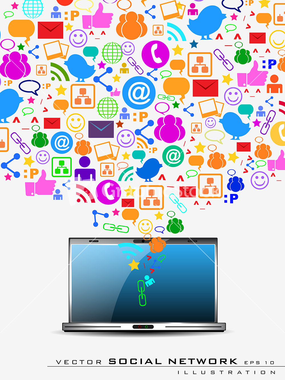 1000x1333 Free Social Networking Vector Image