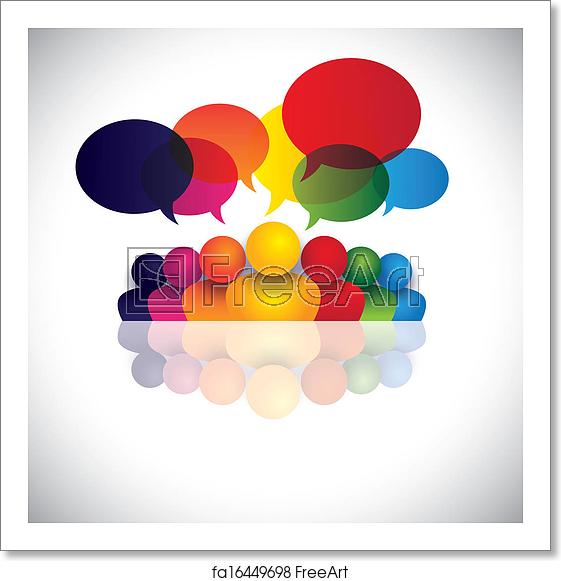 561x581 Free Art Print Of Social Media Communication Or Office Staff