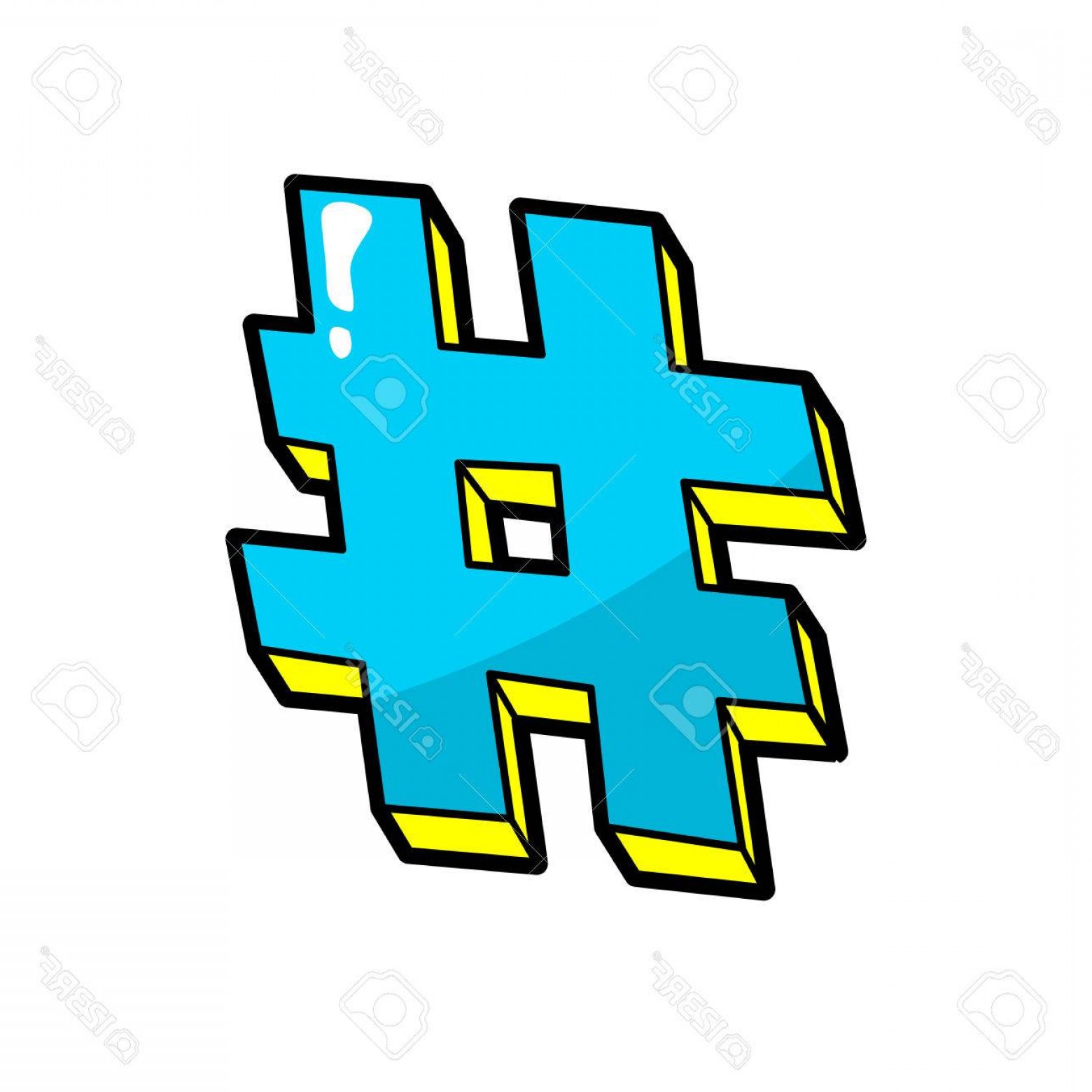 1560x1560 Photostock Vector Hashtag Pop Art Cool Sticker Patch Hash Tag