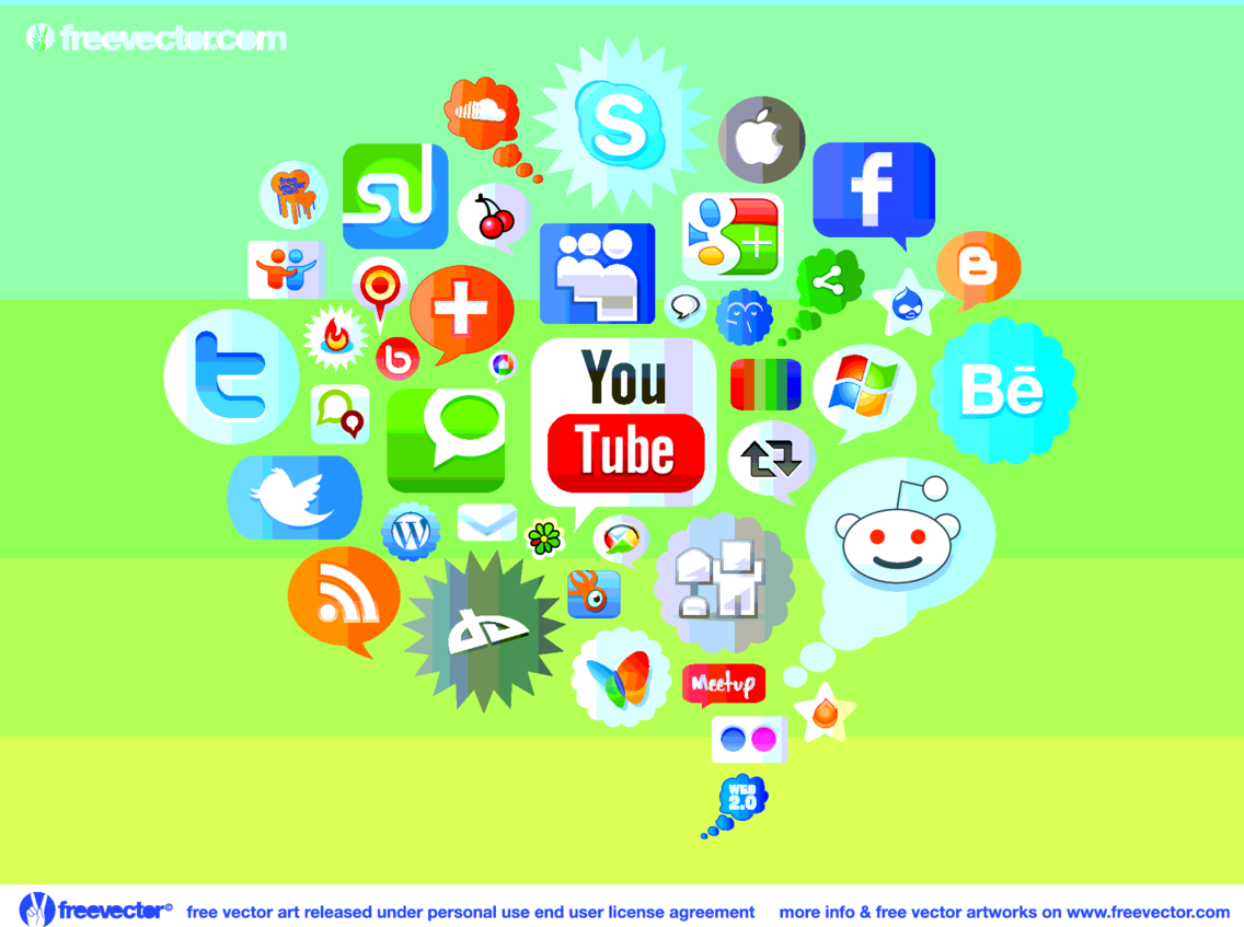 1136x847 Social Media Icons Freevectors