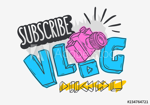500x350 Vlog Video Blog Social Media Cartoon Style Design Subscribe My