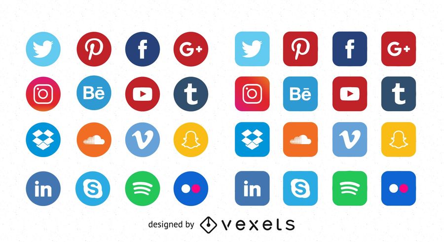 900x490 Free Quality Flat Social Media Icons