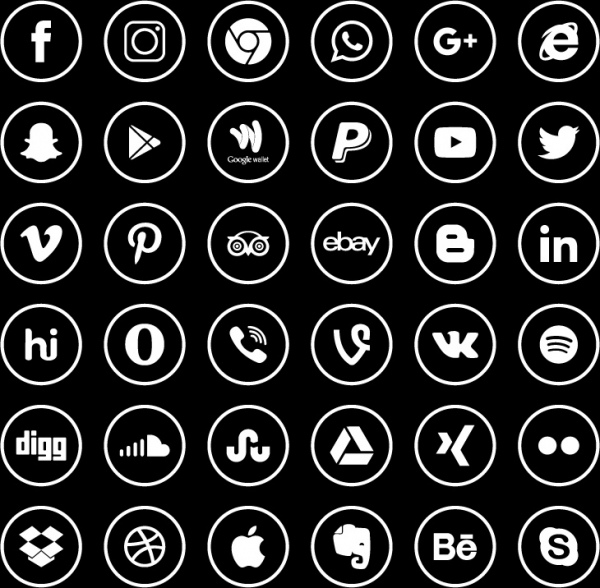 600x588 Social Media Icons With Yconcepts And Free Vector