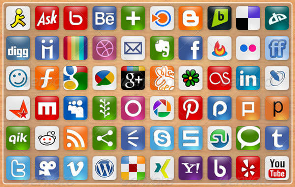 600x380 Set Of Social Media Vector Icons