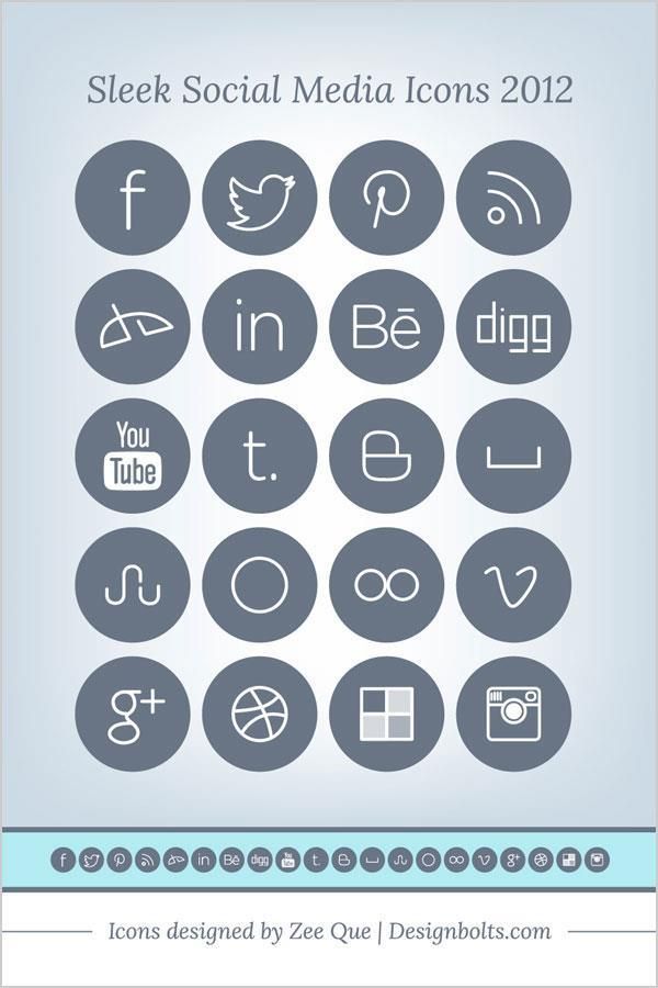 600x900 Free Simple Sleek Social Media Icons Set Photoshop