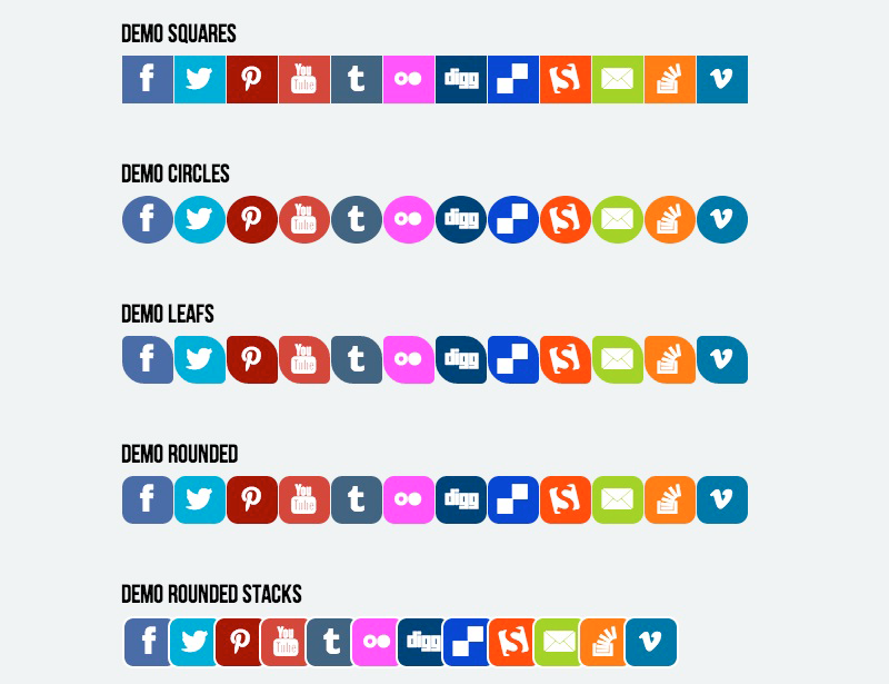 800x615 Cool Social Media Icons Set