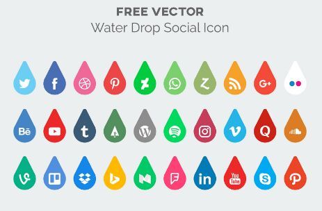 463x304 Free Water Drop Social Media Icon Vector