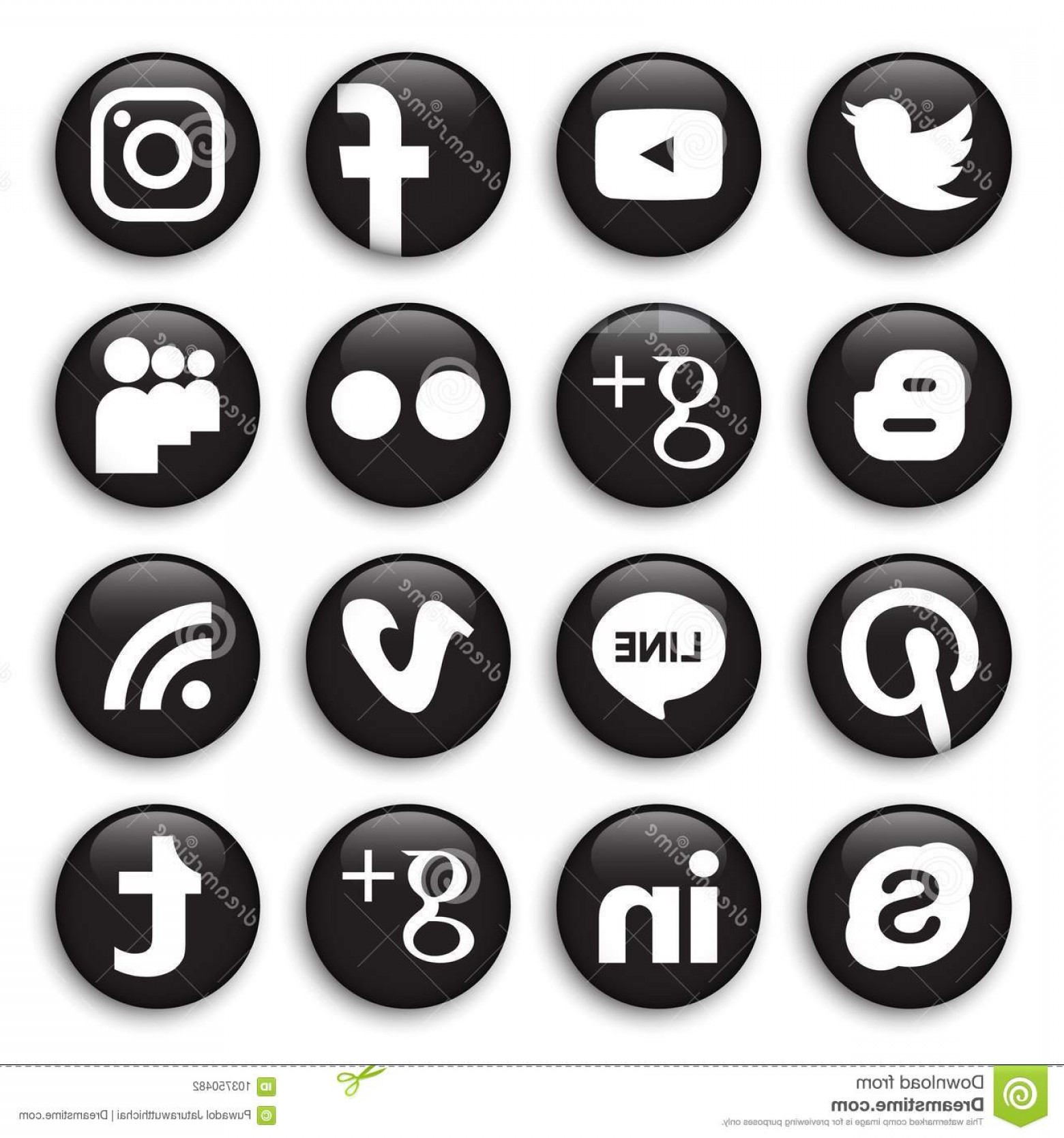 1560x1668 Phitsanulok Thailand November Vector Set Popular Social Media Icon
