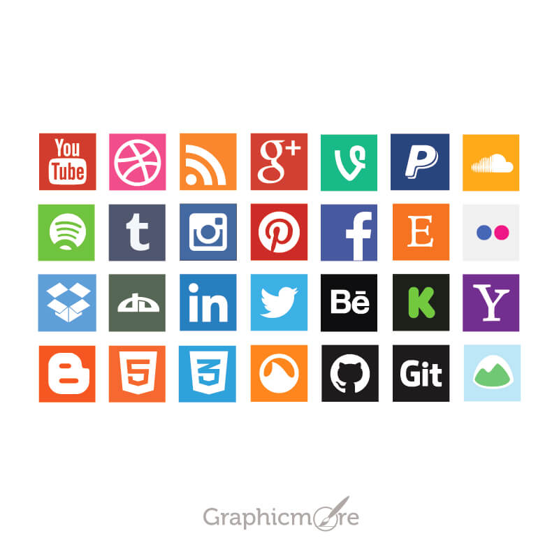 800x800 Social Media Icons Free Vector