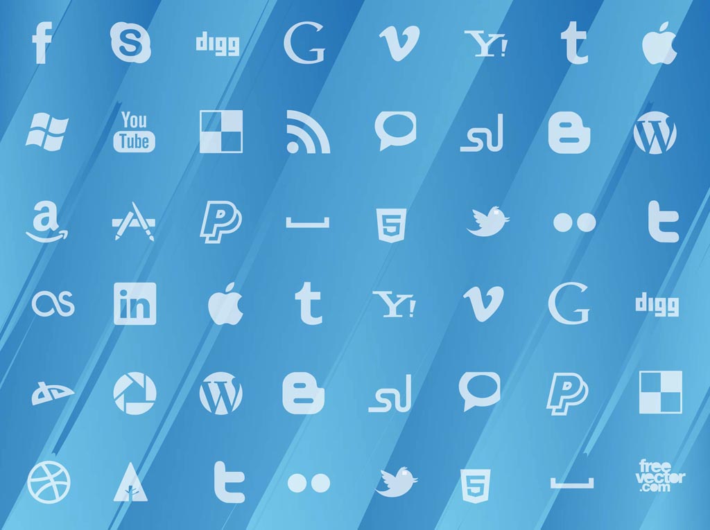 1024x765 Social Media Pattern Vector Art Graphics