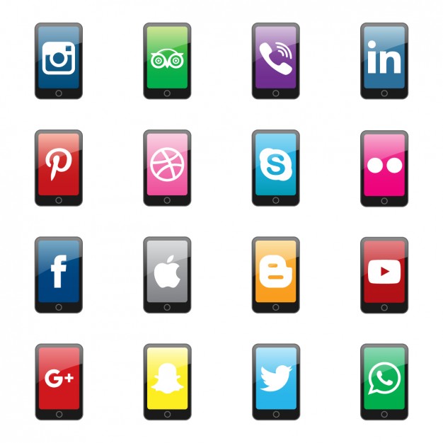 626x626 Social Network Logo Smartphone Collection Free Vectors Ui Download