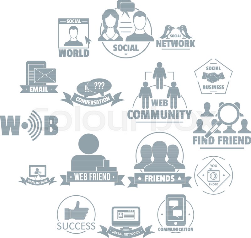 800x758 Social Network Logo Icons Set Simple Stock Vector Colourbox