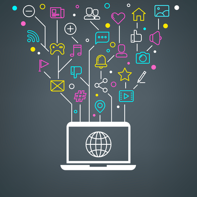 400x400 Page Social Media Icons On Curated Vector Illustrations, Stock