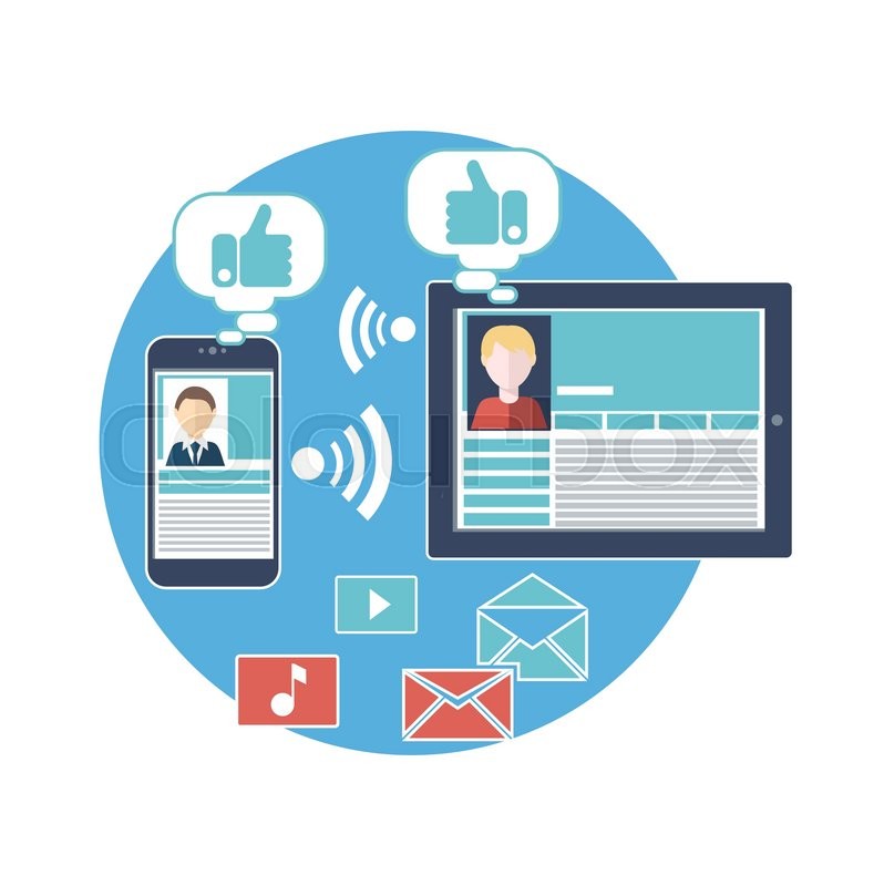 798x800 Social Media Avatar Network Connection Stock Vector Colourbox