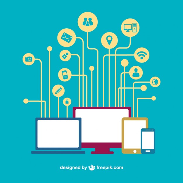 626x626 Social Media Devices Networking Vector Free Vectors Ui Download