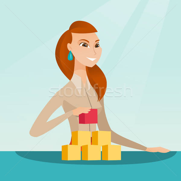 600x600 Woman Building Her Social Network Vector Illustration Andrei