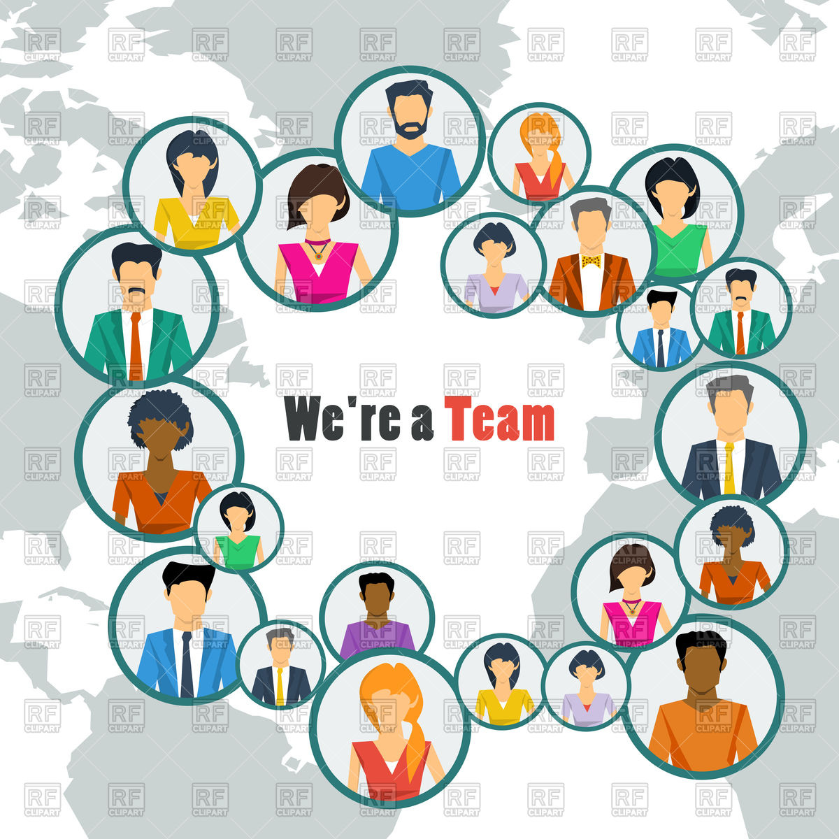 1200x1200 World Teamwork Concept, Social Network Vector Image Of People