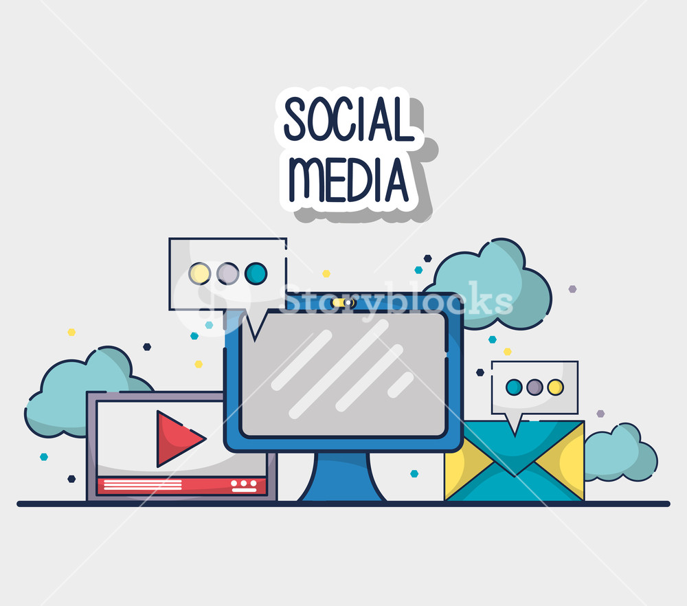 1000x882 Social Media Element To Connection Network Vector Illustration