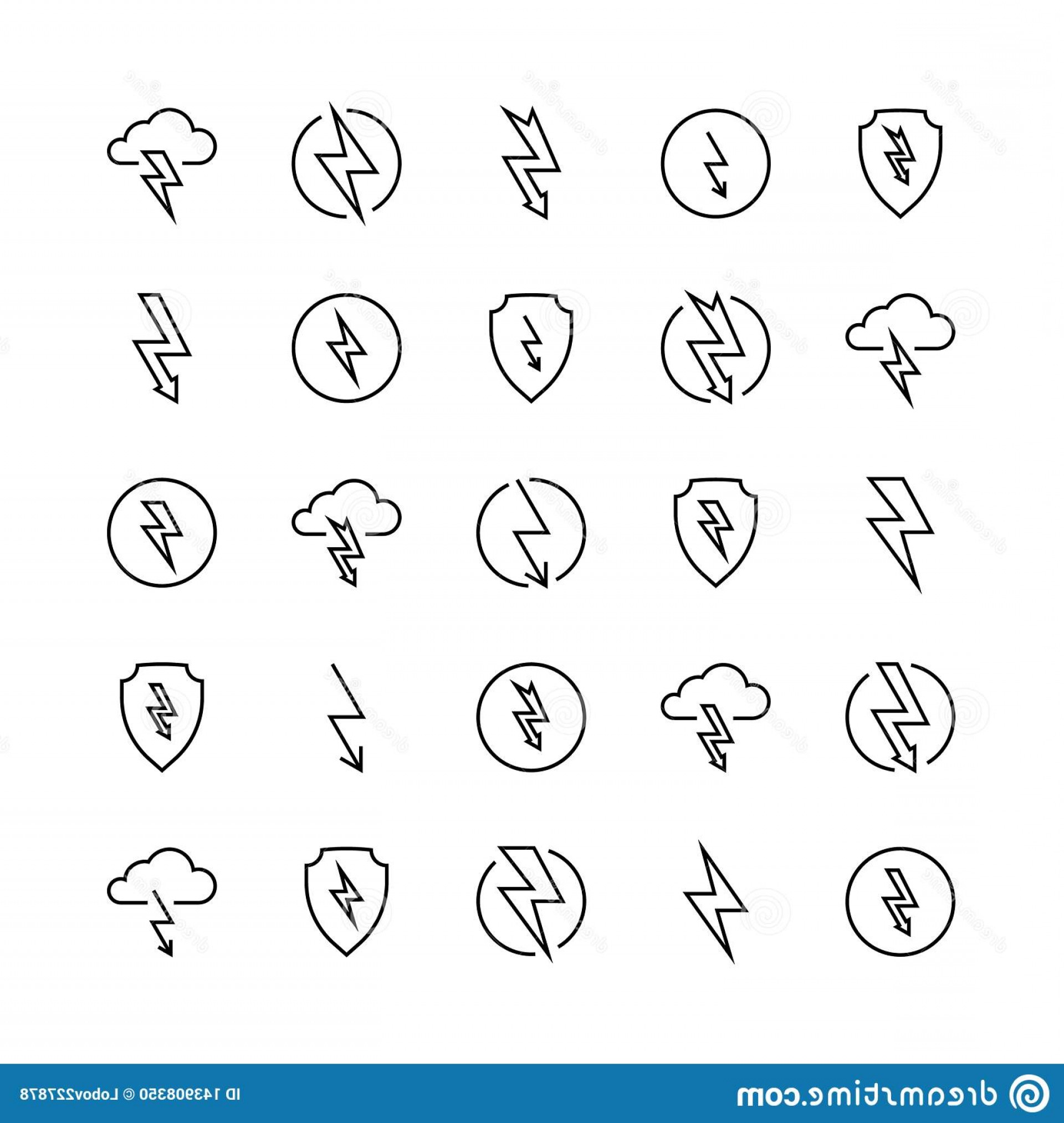 1920x2026 Lightning Line Icons Charge Thunder Vector Illustration Bolt
