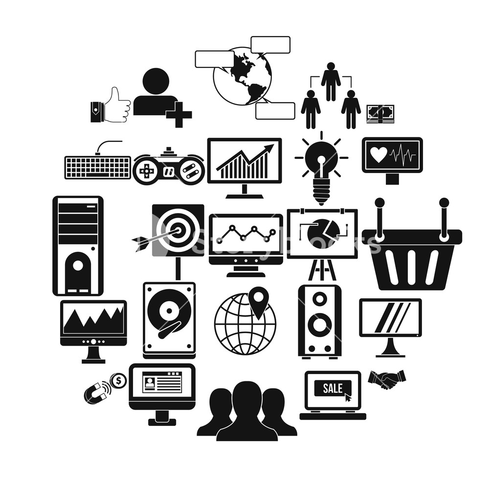 1000x1000 Social Icons Set Simple Set Of Social Vector Icons For Web