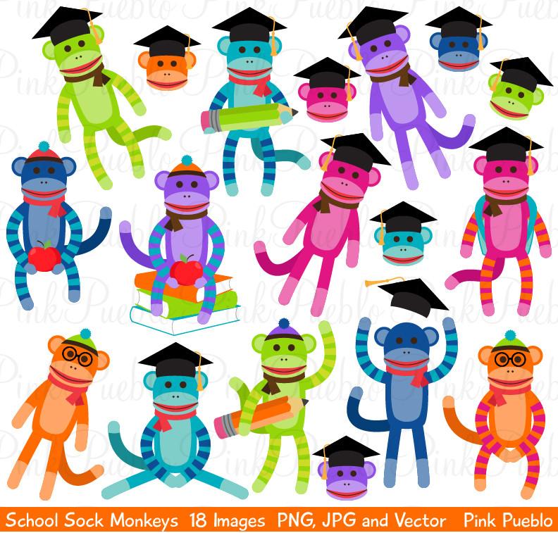 792x757 School Sock Monkey Clipart Vectors Pinkpueblo