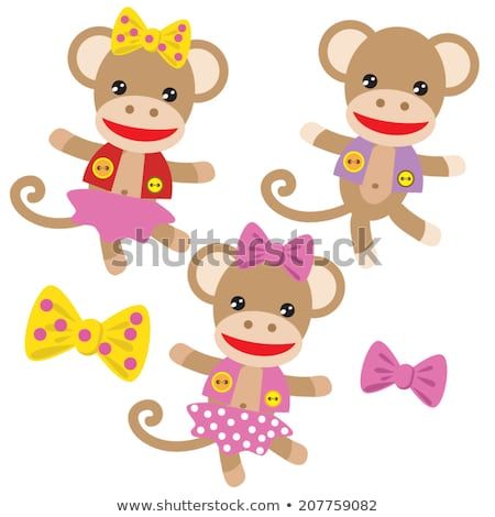 450x470 Sock Monkey Vector Illustration Already Sectioned Felt Cute