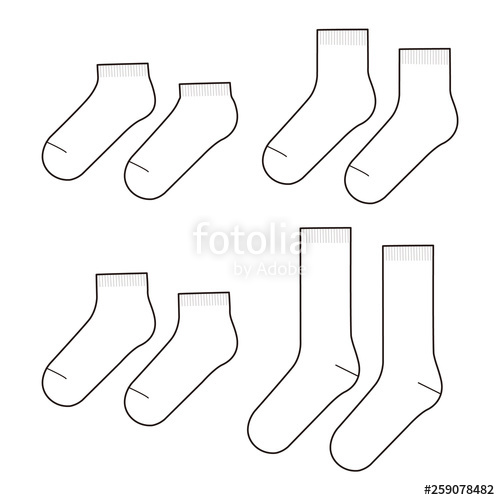 500x500 Socks Fashion Flat Sketch Template Stock Image And Royalty Free