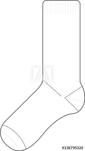 281x500 Sock Line Drawing Fashion Template