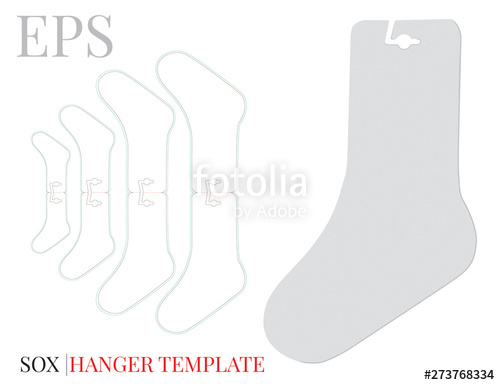 500x385 Sock Hanger Template, Vector With Die Cut Laser Cut Lines Set