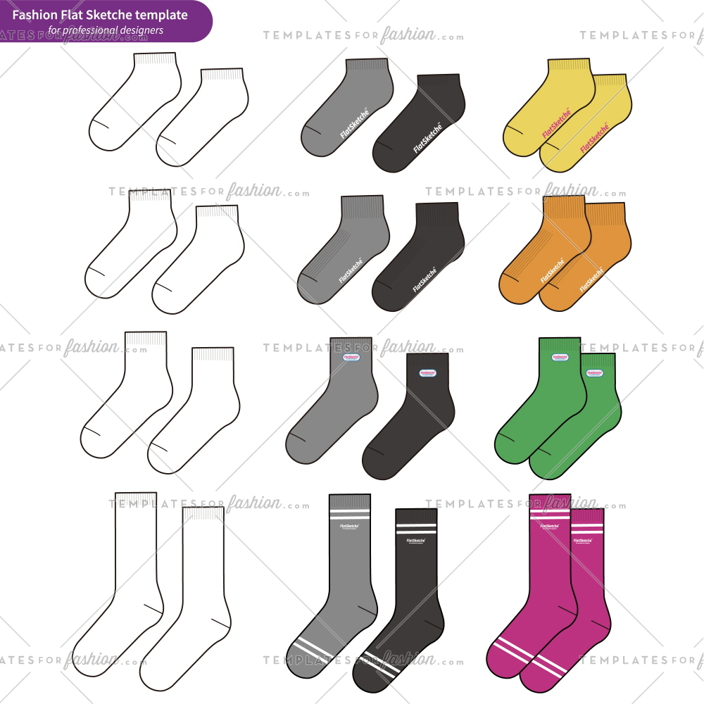 Sock Template Vector at Vectorified.com | Collection of Sock Template ...