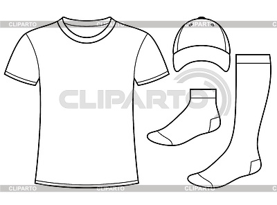 400x296 T Shirt, Cap And Socks Template Stock Vector Graphics Cliparto