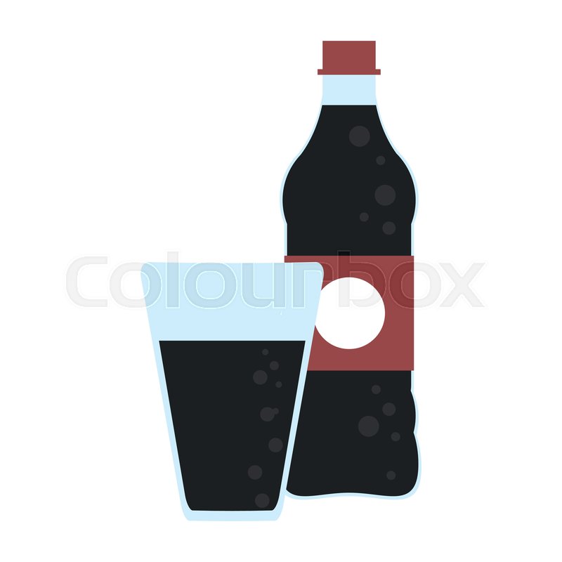 800x800 Soda Bottle And Cup Vector Stock Vector Colourbox