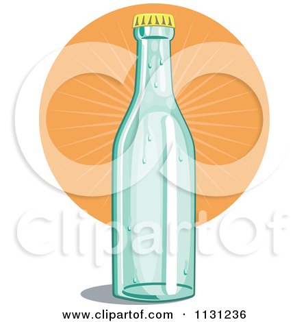450x470 Clipart Of A Retro Soda Bottle And Orange Burst