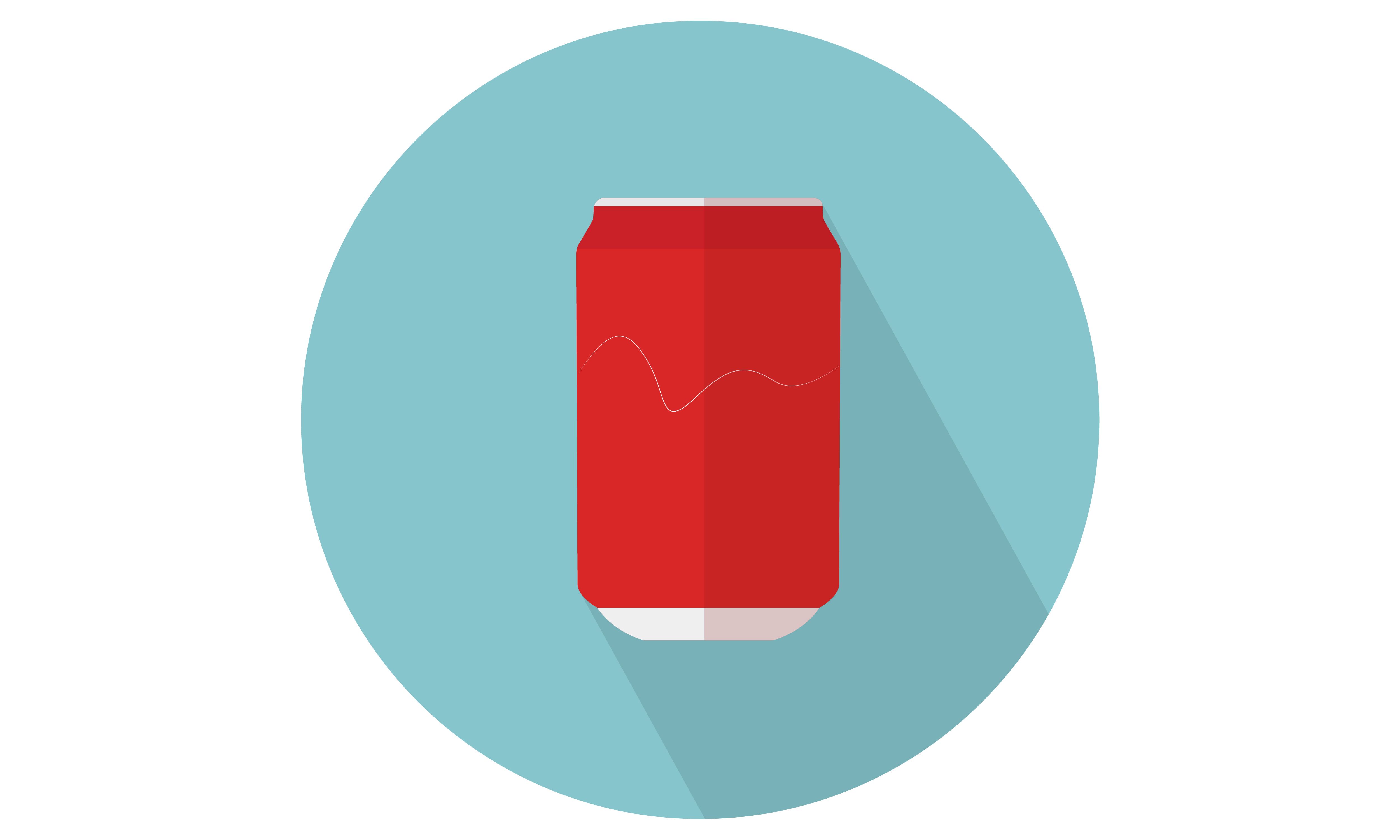 5000x3000 Soda Beer Can Vector Isolated Icon On Skyblue Background