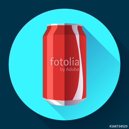 500x500 Flat Cola Can Soda Can Vector Illustration Cola Can Vector Icon