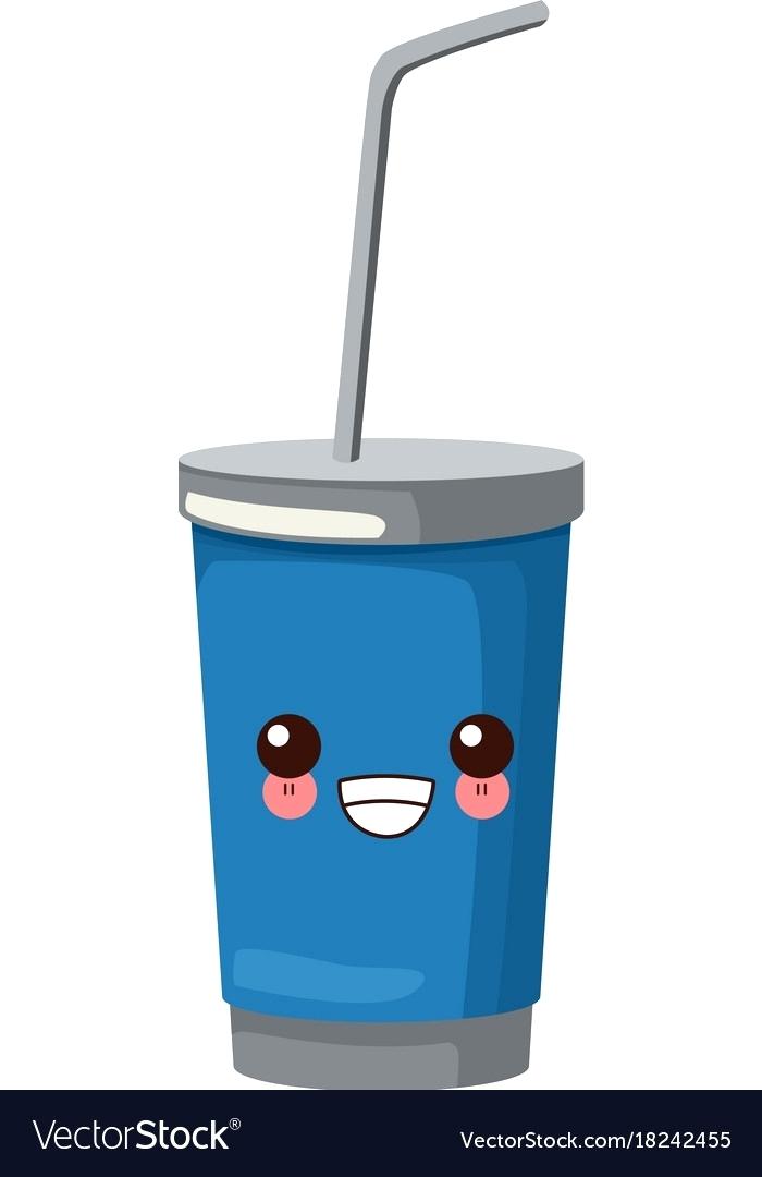 700x1080 Soda Cup With Straw Cute Cartoon Vector Image Strawberries