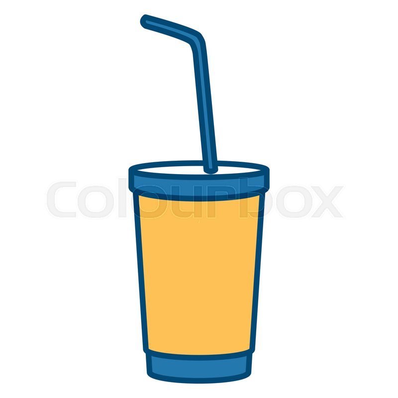 800x800 Soda Cup With Straw Icon Vector Stock Vector Colourbox