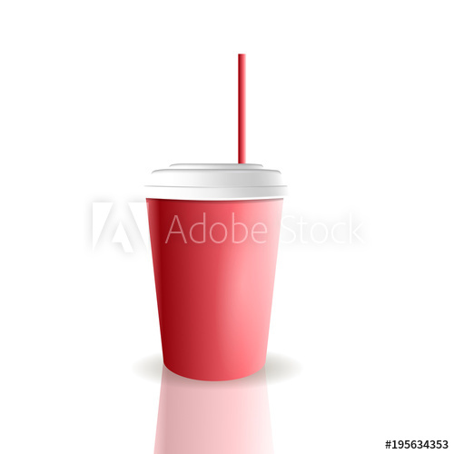 500x500 Soda Drink In Paper Cup Vector Illustration