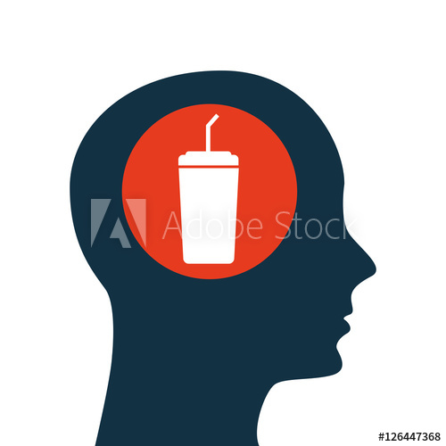 500x500 Silhouette Head Concept Cinema Soda Cup Vector Illustration