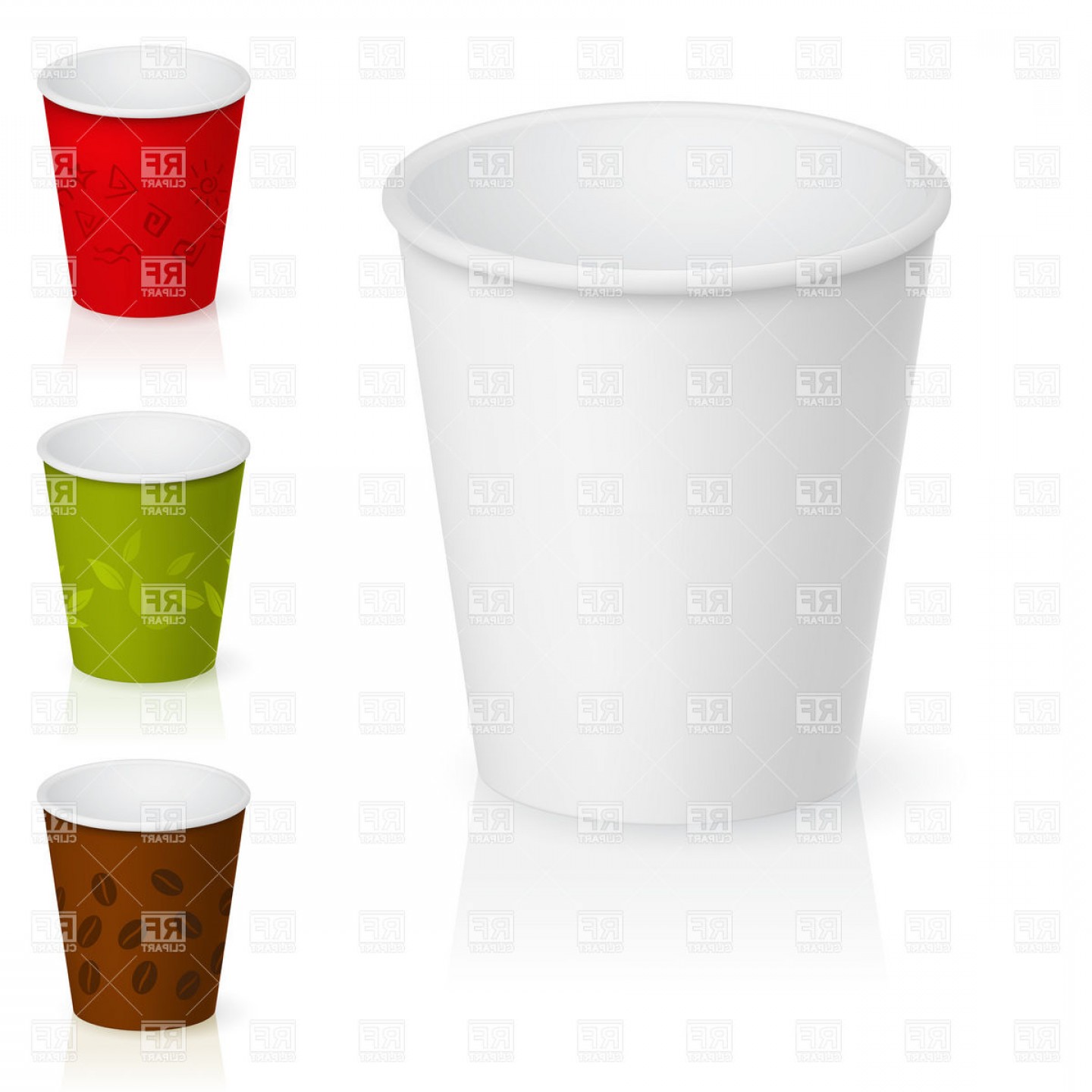 1440x1440 Coca Cola Soda With Ice In Colorful Paper Cups Vector Clipart