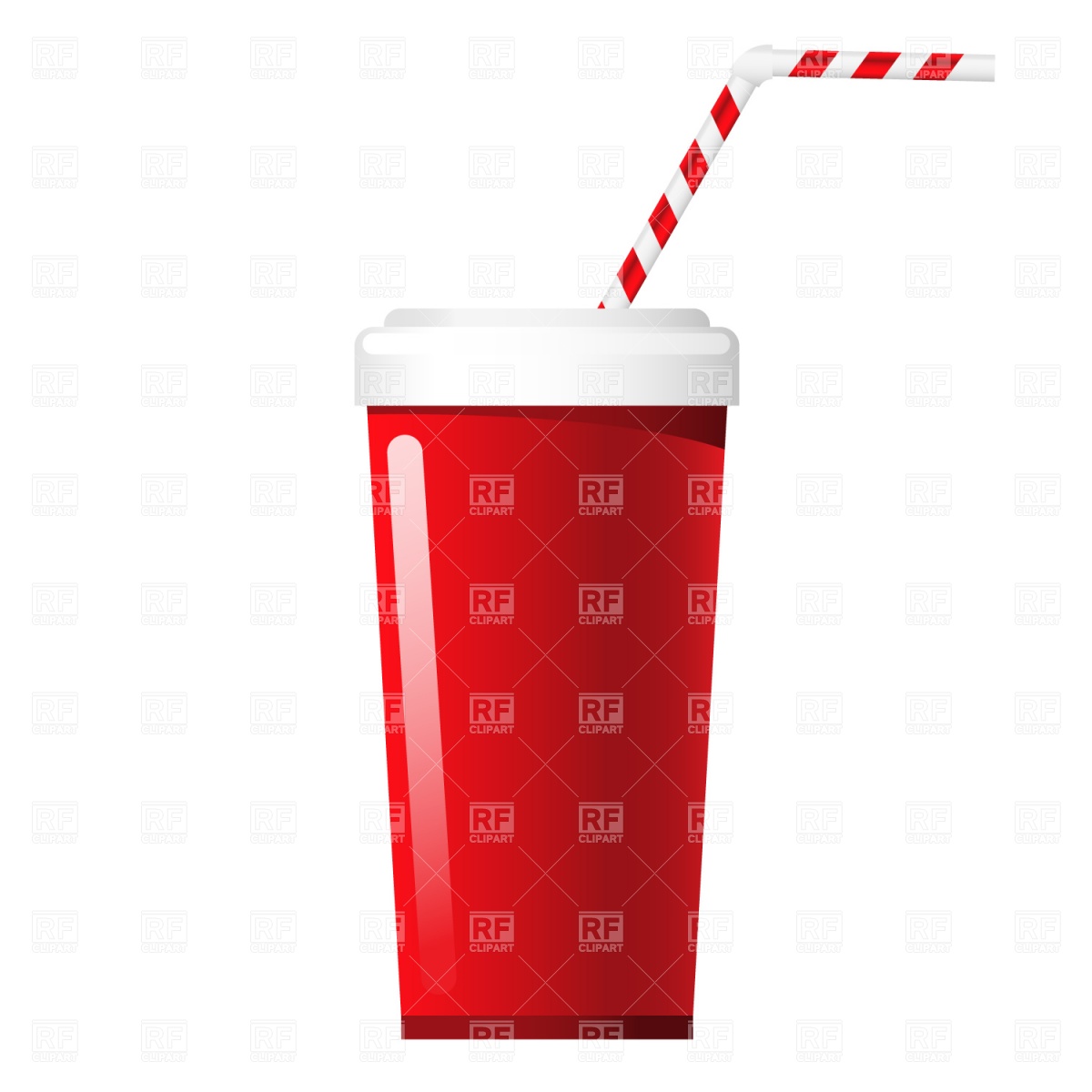 1200x1200 Fast Food Soda Cup With Stripy Tube Vector Image Of Food